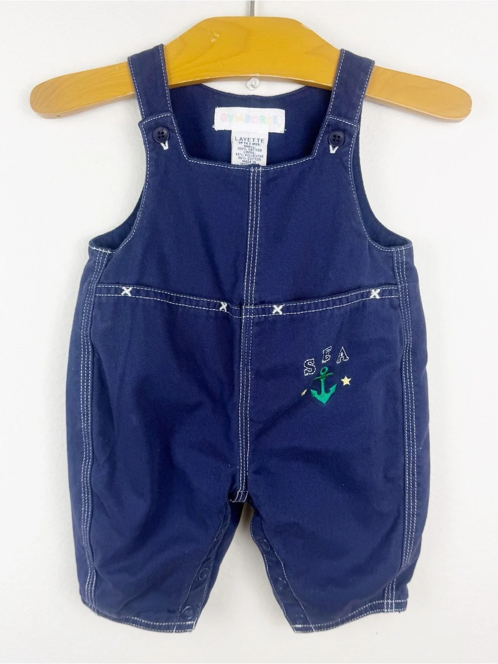 Vintage Gymboree 1998 Sea Anchor Overalls & Bodysuit Layette 0-3 Months